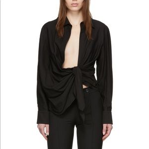 JACQUEMUS La Chemise Bahia front tie top size 46 F